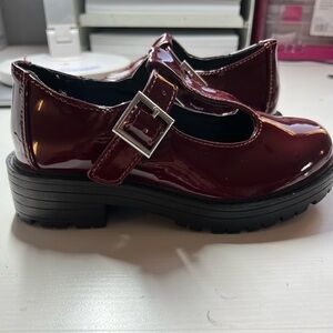 Kids Burgundy Mary Jane Shoes